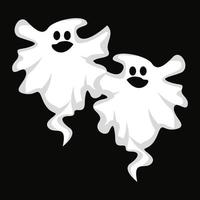 diseño de logotipo fantasma, icono de Halloween, ilustración de disfraces de Halloween, plantilla de banner de celebración vector