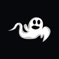 diseño de logotipo fantasma, icono de Halloween, ilustración de disfraces de Halloween, plantilla de banner de celebración vector