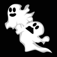 Ghost Logo Design, Halloween Icon, Halloween Costume Illustration, Celebration Banner Template vector