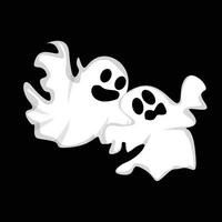 Ghost Logo Design, Halloween Icon, Halloween Costume Illustration, Celebration Banner Template vector