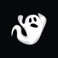 diseño de logotipo fantasma, icono de Halloween, ilustración de disfraces de Halloween, plantilla de banner de celebración vector