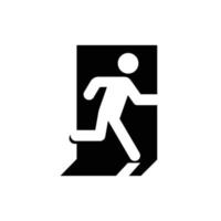 Exit door symbol. Evacuation symbol vector