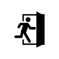 Exit door symbol. Evacuation symbol vector