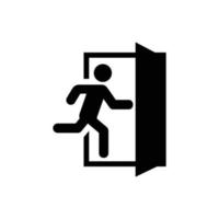 Exit door symbol. Evacuation symbol vector