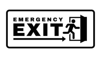 Exit door symbol. Evacuation symbol vector