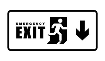 Exit door symbol. Evacuation symbol vector