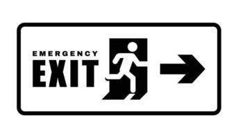 Exit door symbol. Evacuation symbol vector