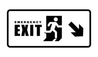 Exit door symbol. Evacuation symbol vector