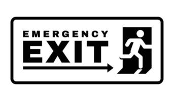 Exit door symbol. Evacuation symbol vector