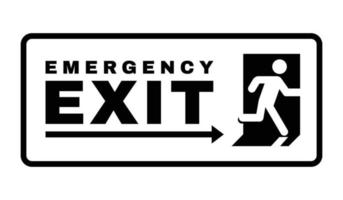 Exit door symbol. Evacuation symbol vector