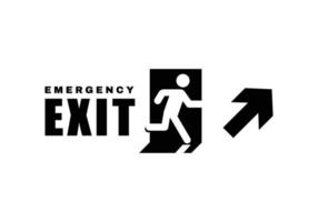 Exit door symbol. Evacuation symbol vector