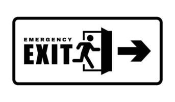 Exit door symbol. Evacuation symbol vector