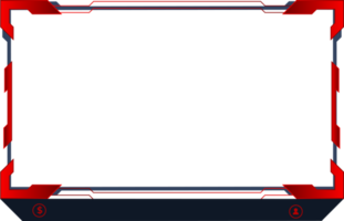 Digital live streaming overlay decoration with dark red colors. Streaming overlay and dark screen panel PNG for online gamers. Live gaming broadcast border element design PNG.