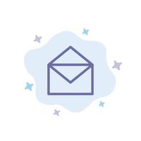 Email Mail Message Open Blue Icon on Abstract Cloud Background vector