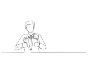 businessman show thumb up expressing good job vector