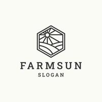 Farm sun logo template vector illustration design