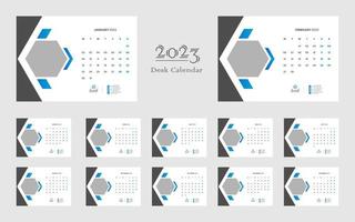 Desk Calendar 2023 Template vector