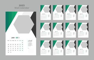 Wall Calendar 2023 Template Design vector