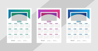 One Page Wall Calendar 2023 vector
