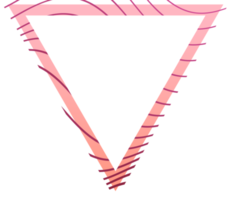 marco triangular decorativo con trazos de color rosa. forma geométrica transparente. png