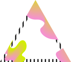 marco de triángulo decorativo con trazos degradado amarillo rosa. forma geométrica transparente. png