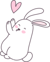 The rabbit sends a heart sign of love. png