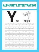 Alphabet Letter Tracing Worksheet vector