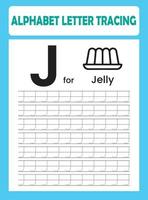 Alphabet Letter Tracing Worksheet vector