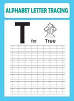 Alphabet Letter Tracing Worksheet vector