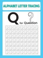 Alphabet Letter Tracing Worksheet vector