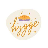 Hand-drawn autumn hygge mood lettering phrase. Cozy cute motivational sign. vector