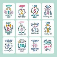 Baby Milestone cards vector