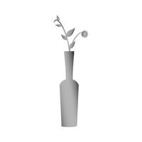 the flower in pot with grey color and white background. flower illustration vector