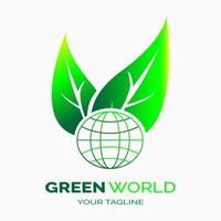 Eco green, green tea, go green, natural, world green logos. vector illustration of logos. leaf illustration template logos. leaf icons vector