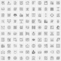 100 iconos de negocios para web y material impreso vector