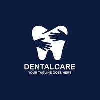 Ilustración de vector de diseño de logotipo de cuidado dental. logotipo dental. logotipo de ortodoncia