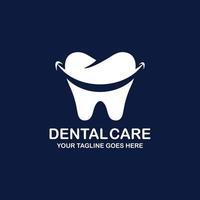 Ilustración de vector de diseño de logotipo de cuidado dental. logotipo dental. logotipo de ortodoncia