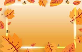 fondo de otoño con hojas de color amarillo dorado con marcos cuadrados y espacio libre, concepto de otoño, para papel tapiz, postales, tarjetas de felicitación, páginas web, banners, ventas en línea. ilustración vectorial vector