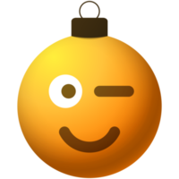 emotion face christmas ball png