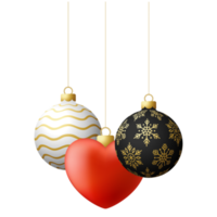 love heart christmas bauble ball png