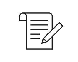 Note icon vector sign. Paper message or document page.