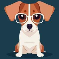 gráfico vectorial de ilustración de beagle con gafas de sol aislado bueno para logotipo, icono, mascota, imprimir o personalizar su diseño vector