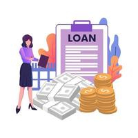 Loan disbursement flat style illustration design vector