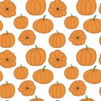 Pumpkin seamless pattern on white background vector