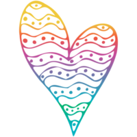 arcobaleno semplice scarabocchio cuore. trasparente png clipart per design