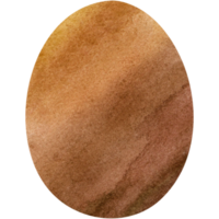 Brown watercolor Easter egg. Oval shape for design. Transparent PNG Clipart