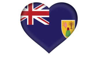 turks and caicos islands flag icon in the form of a heart png