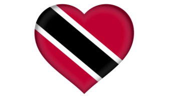 trinidad och tobago flagga ikon i de form av en hjärta png