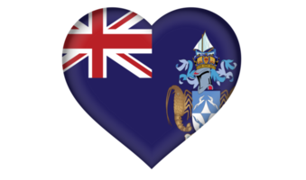 Tristan da Cunha Flaggensymbol in Form eines Herzens png