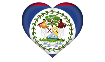 ícone de bandeira de belize em forma de coração png